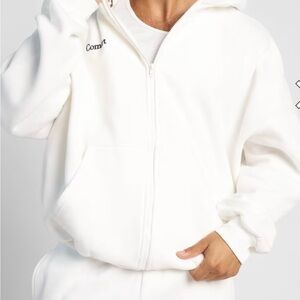 Comfrt Cloud Unisex White Zip-Up Hoodie